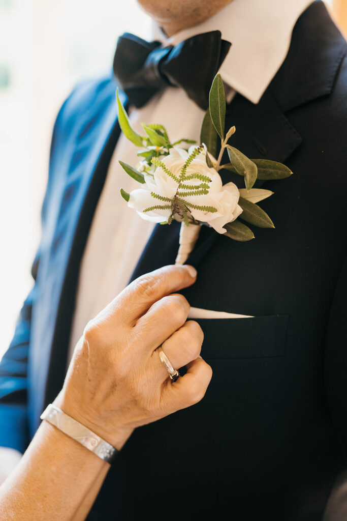 Groom preparing