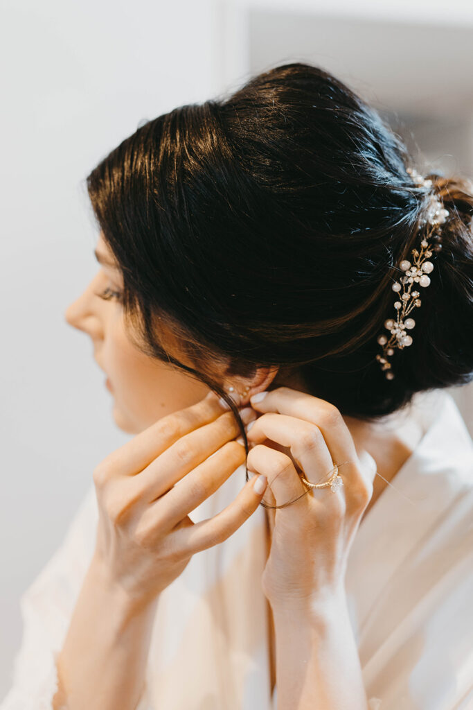 Bride preparing