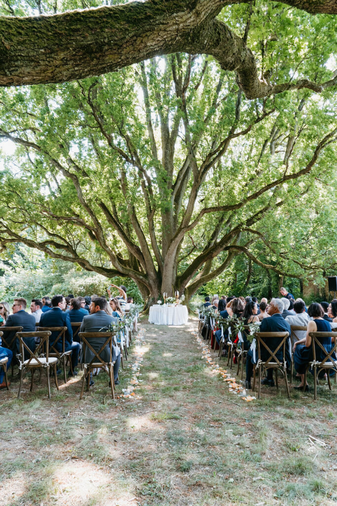 Wedding ceremony at chateau in France